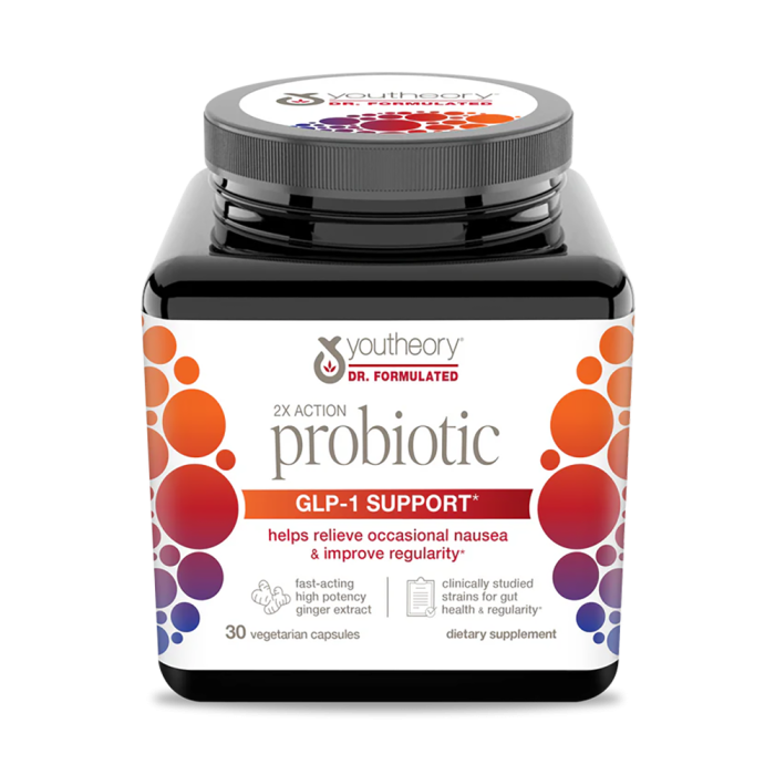 Youtheory 2 X Action Probiotic GLP-1 Support, 30 Caps
