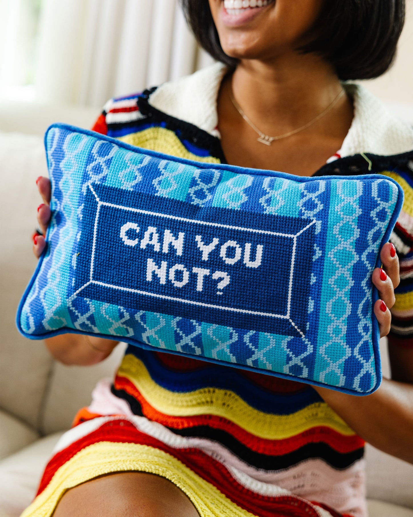 Can You Not Needlepoint Pillow