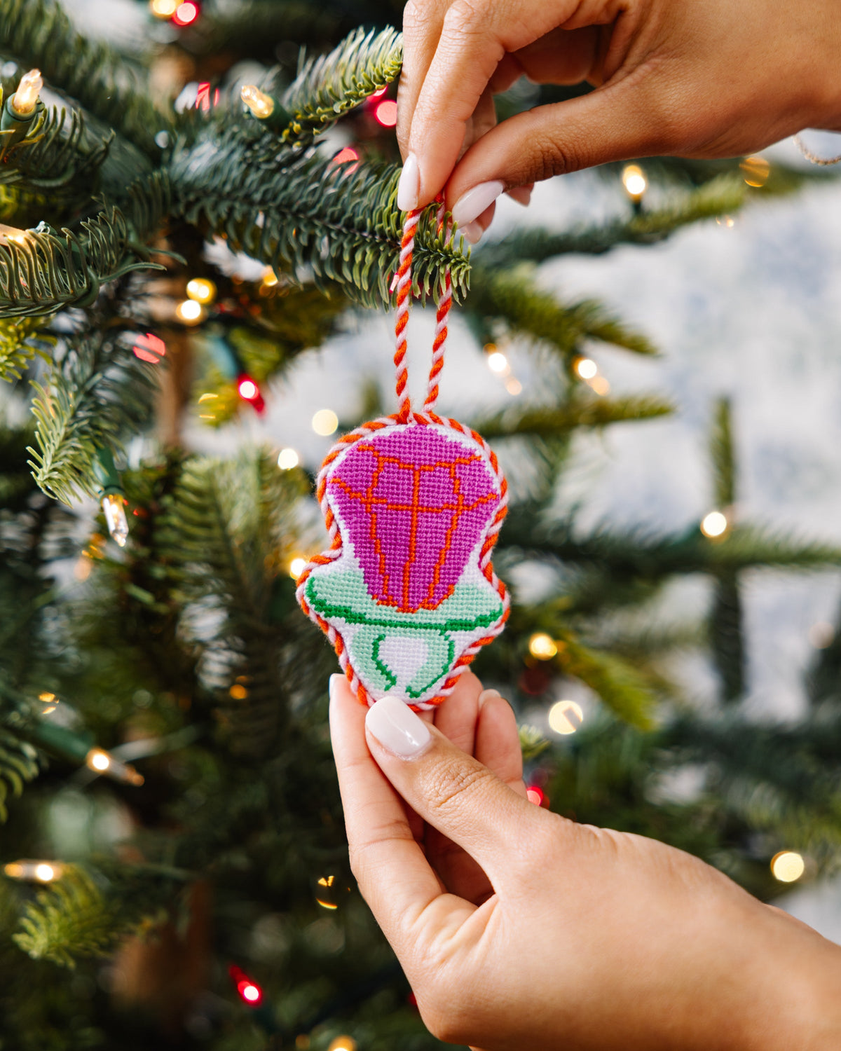 Needlepoint Icon Ornament - Candy Ring