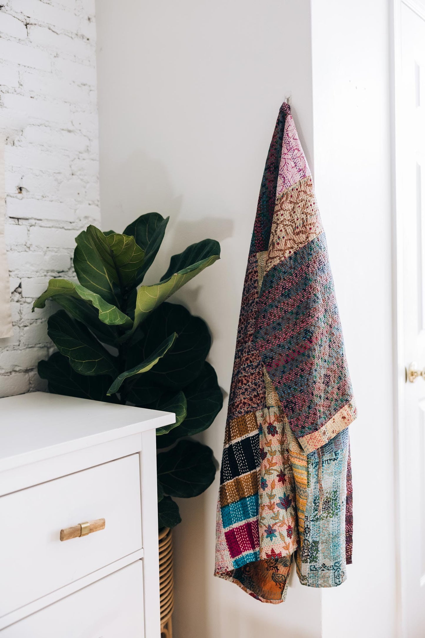 Kantha Stitch Sari Bathrobe