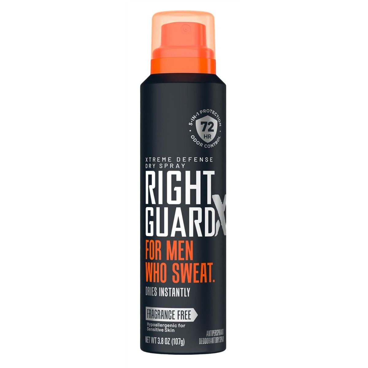 Right Guard Xtreme Defense Dry Spray Fragrance-Free 3.8oz Men