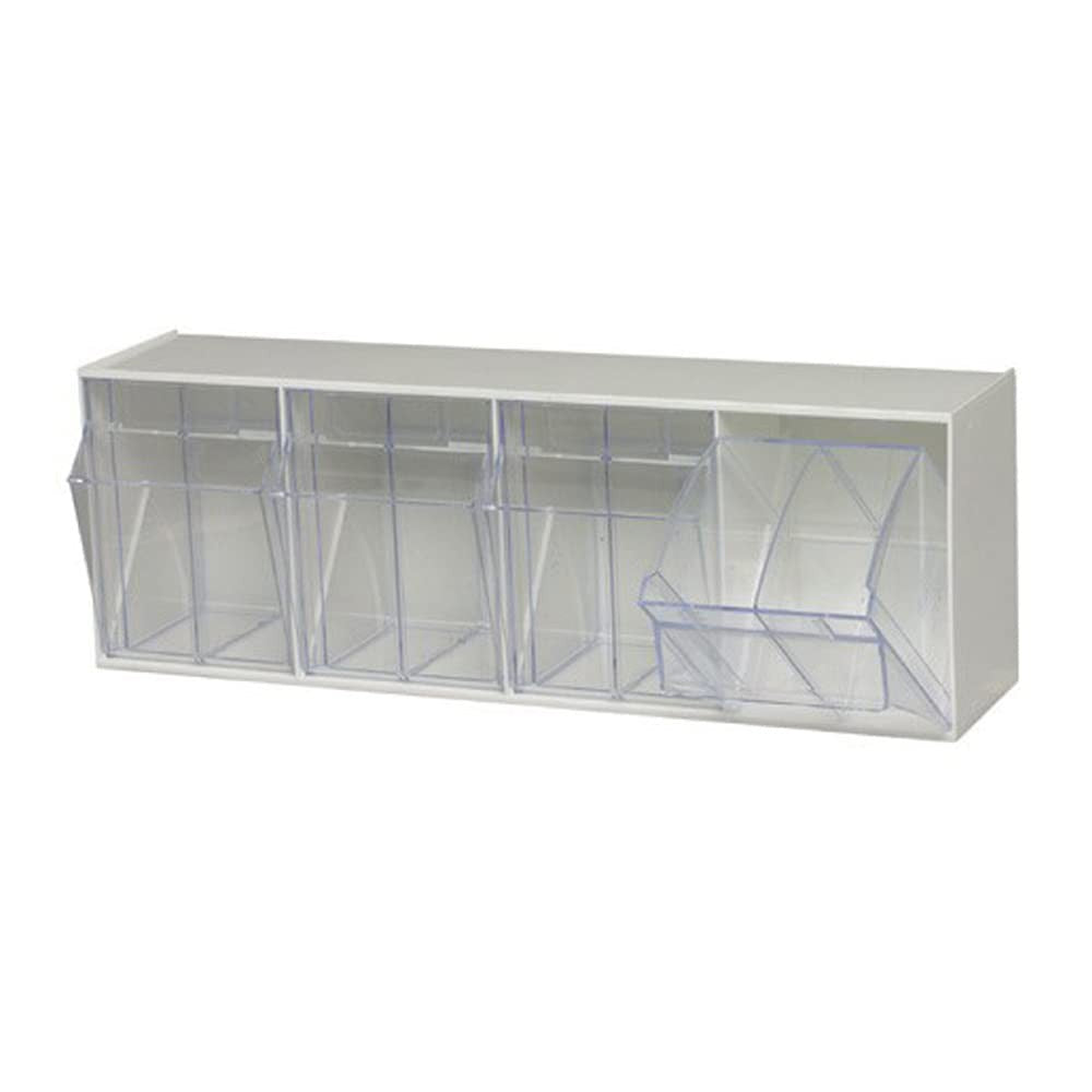 Quantum Storage Systems Tip Out Bin QTB304 – 4 Compartments White