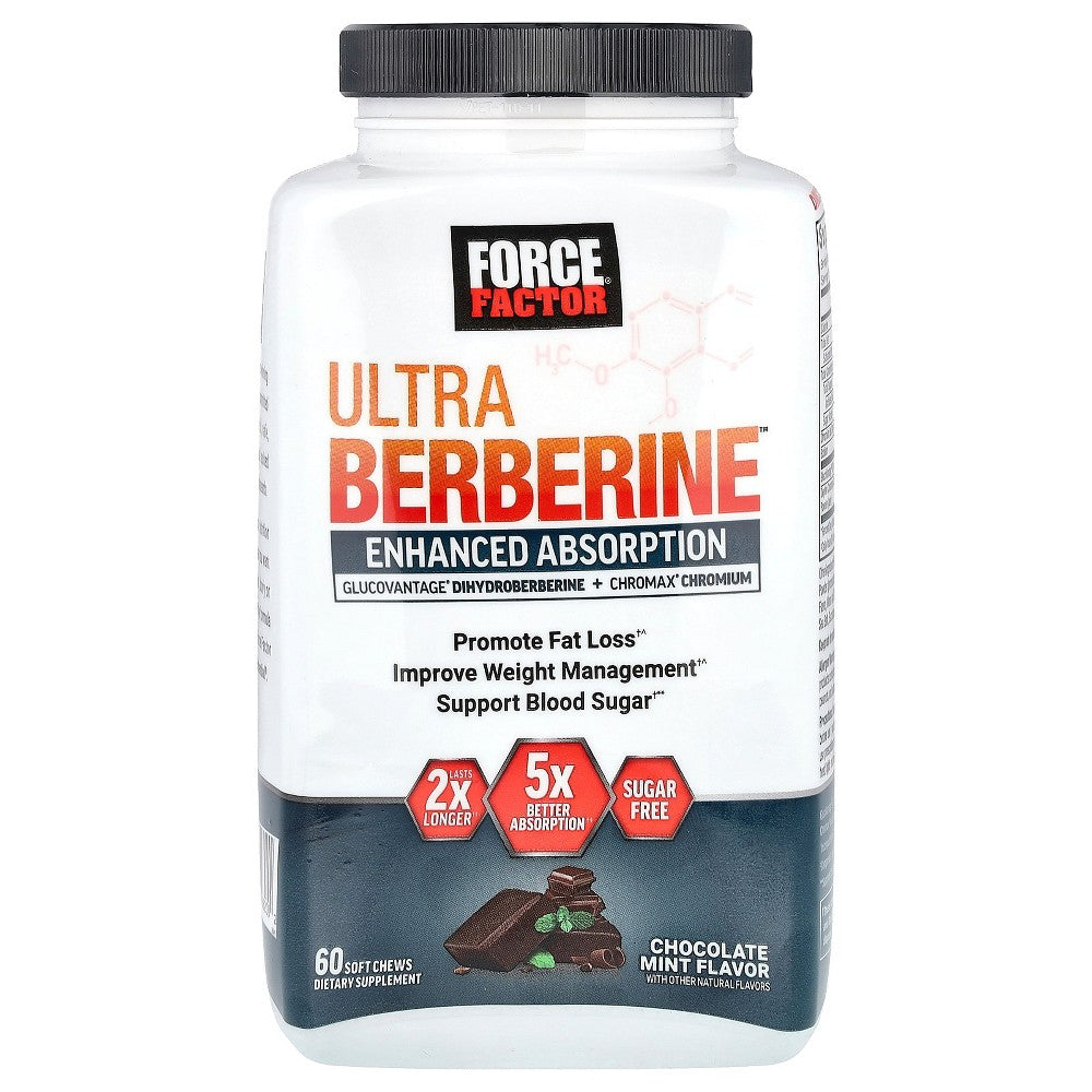 Force Factor Ultra Berberine, Chocolate Mint, 60 Soft Chews