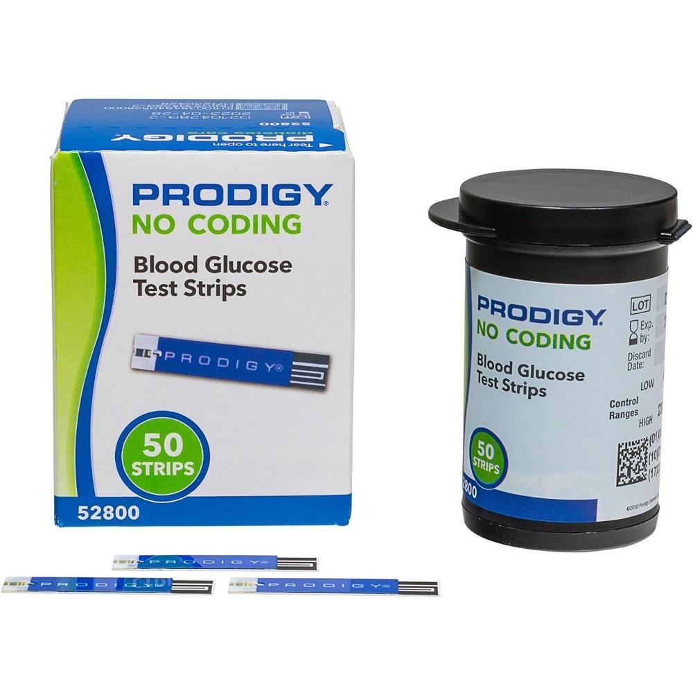 Prodigy No Coding Blood Glucose Test Strips, Box Of 50 Strips