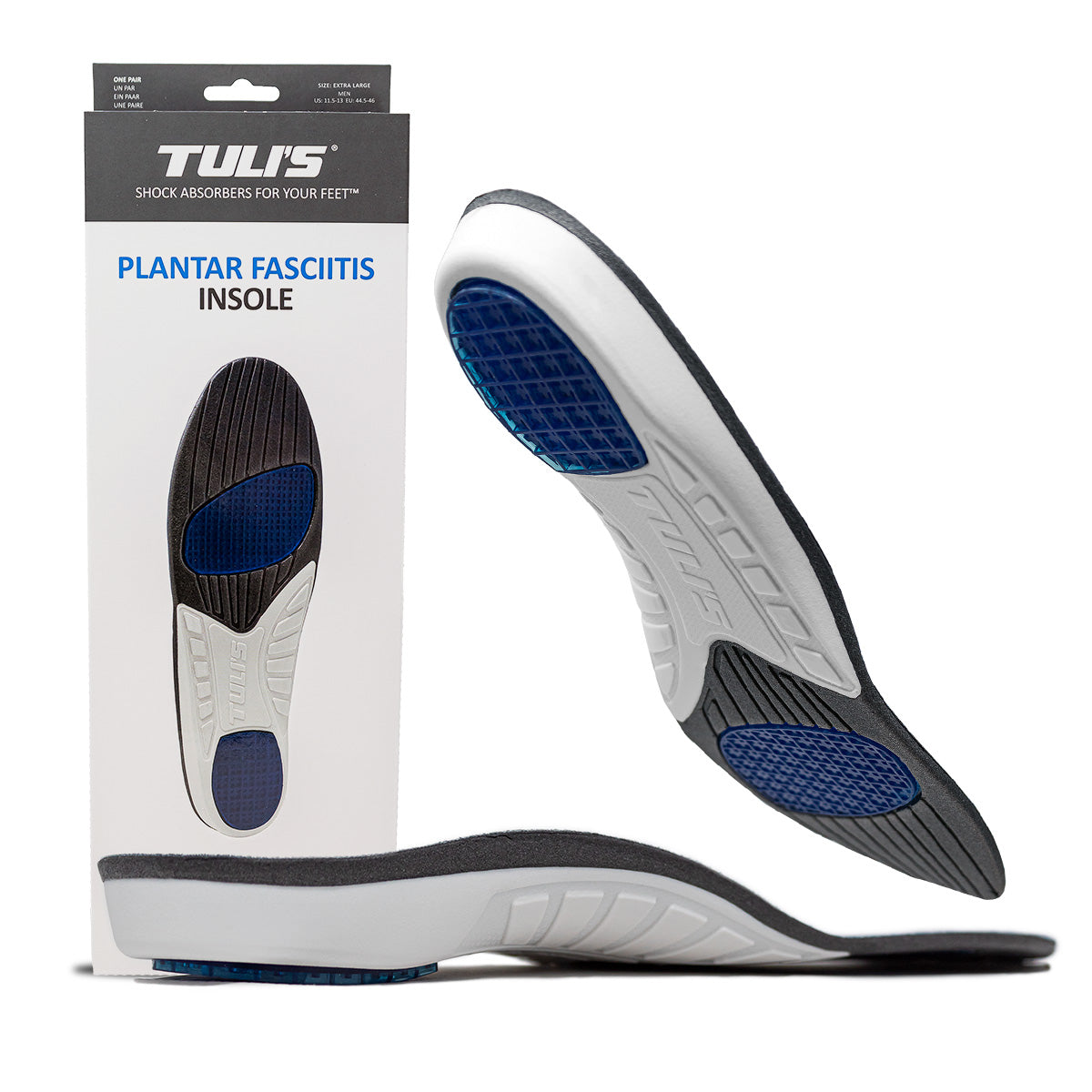 Tuli s Plantar Fasciitis Insoles, Full Length Orthotic Premium Arch Support And Shock Absorption, Medium