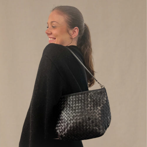 Woven Leather Shoulder Bag