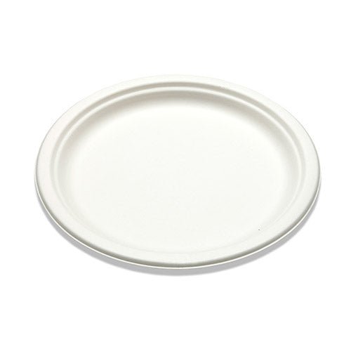 10" COMPOSTABLE PLATE WHITE/BAGASSE (qty: 50)