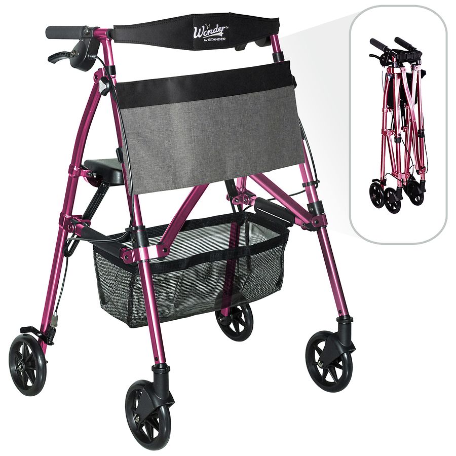 Stander EZ Fold-N-Go Rollator - Regal Rose