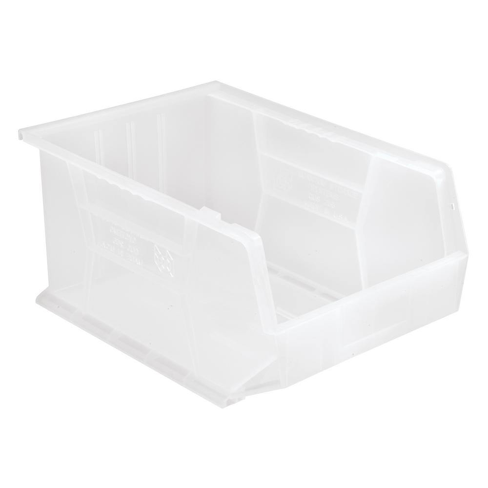 Quantum Ultra Series Stack And Hang 8.9 Gal. Storage Bin In Clear
