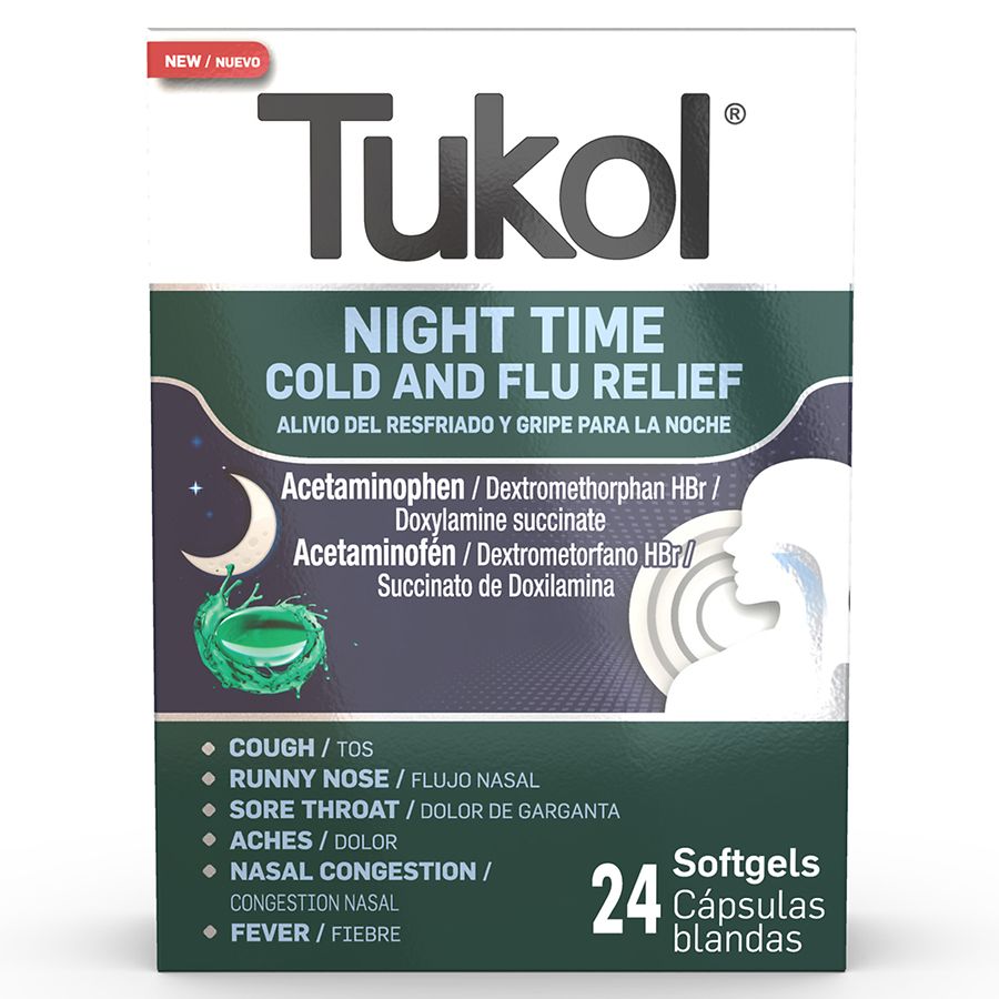 Tukol Cold And Flu Relief, Night Time, Softgels