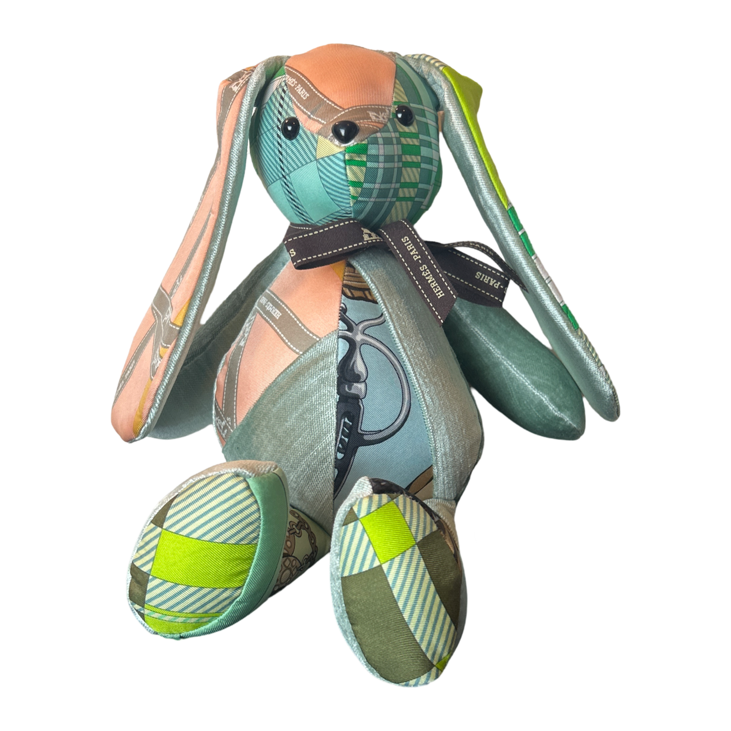 Vintage Silk Scarf Patchwork Bunny