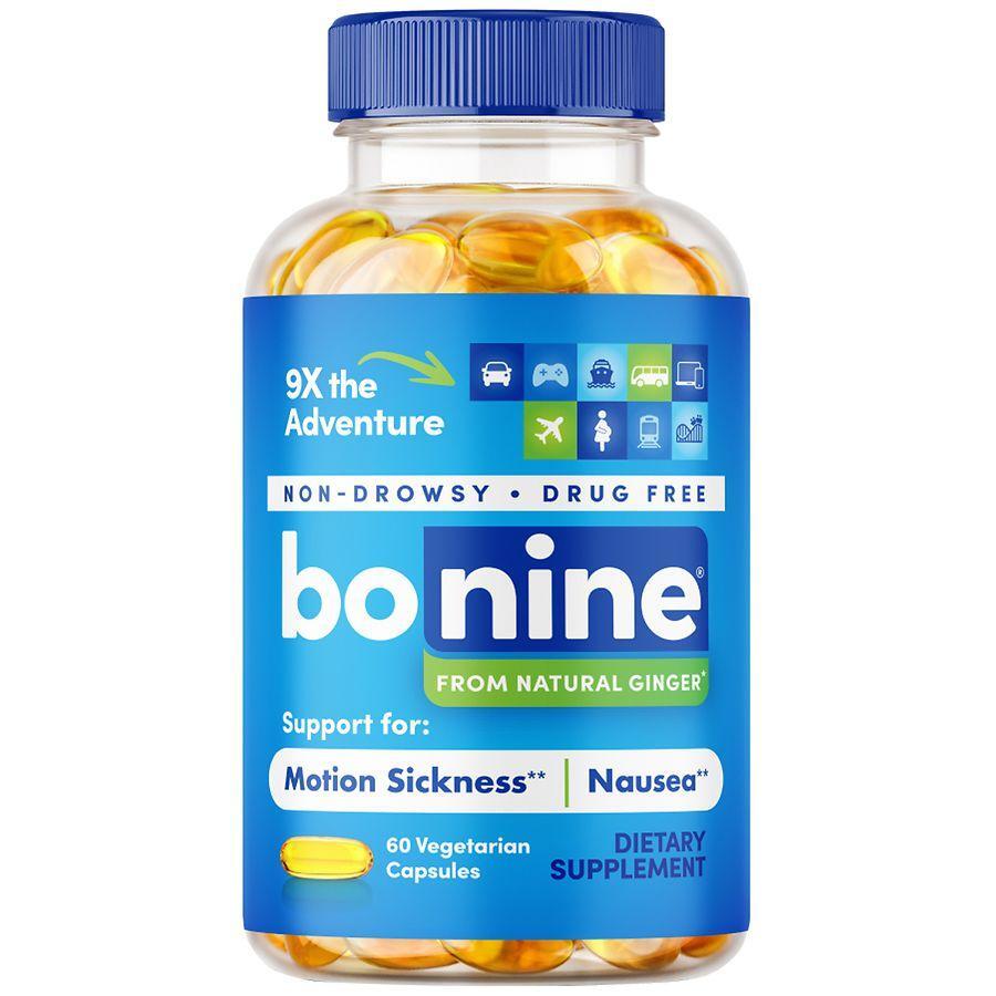 Bonine Ginger Root Extract Liquid Capsules, Non-Drowsy Motion Sickness Relief