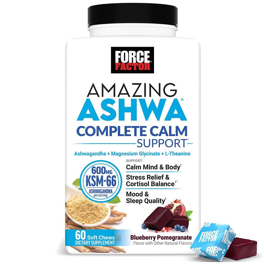Force Factor Amazing Ashwa Advanced Soft Chews Blueberry Pomegranate