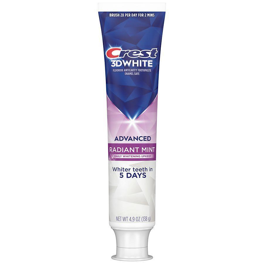 Crest 3D White Advanced Teeth Whitening Toothpaste Radiant Mint