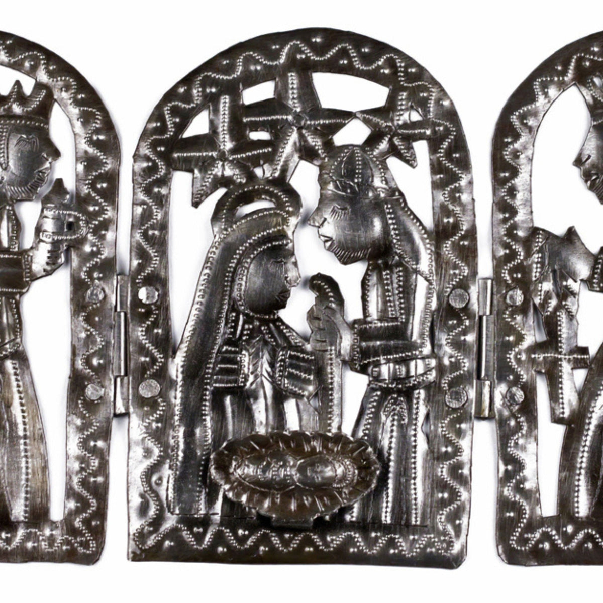 Trifold Nativity Metal Art