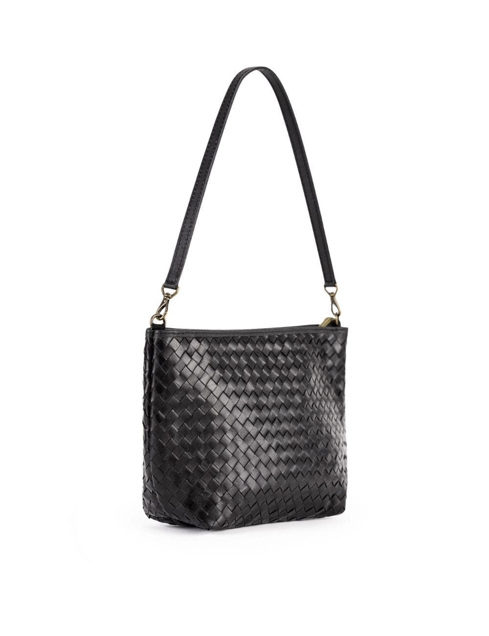 Woven Leather Shoulder Bag