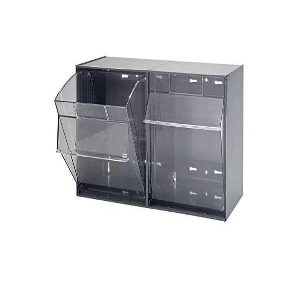 Quantum Storage Systems Tip Out Bin QTB302 – 2 Compartments Gray
