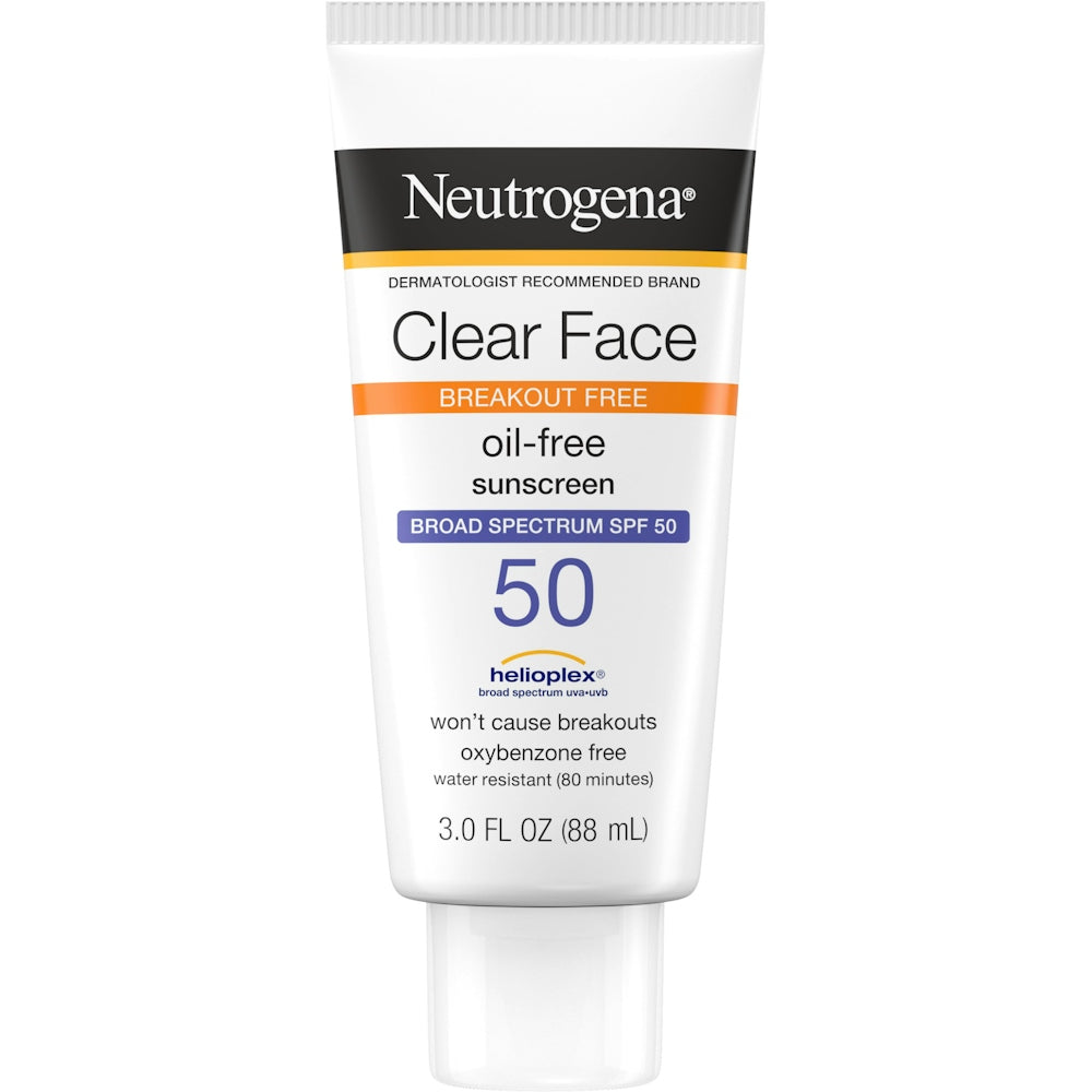 Neutrogena Sunscreen, Oil Free, Clear Face, Broad Spectrum Spf 50 3 Fl Oz