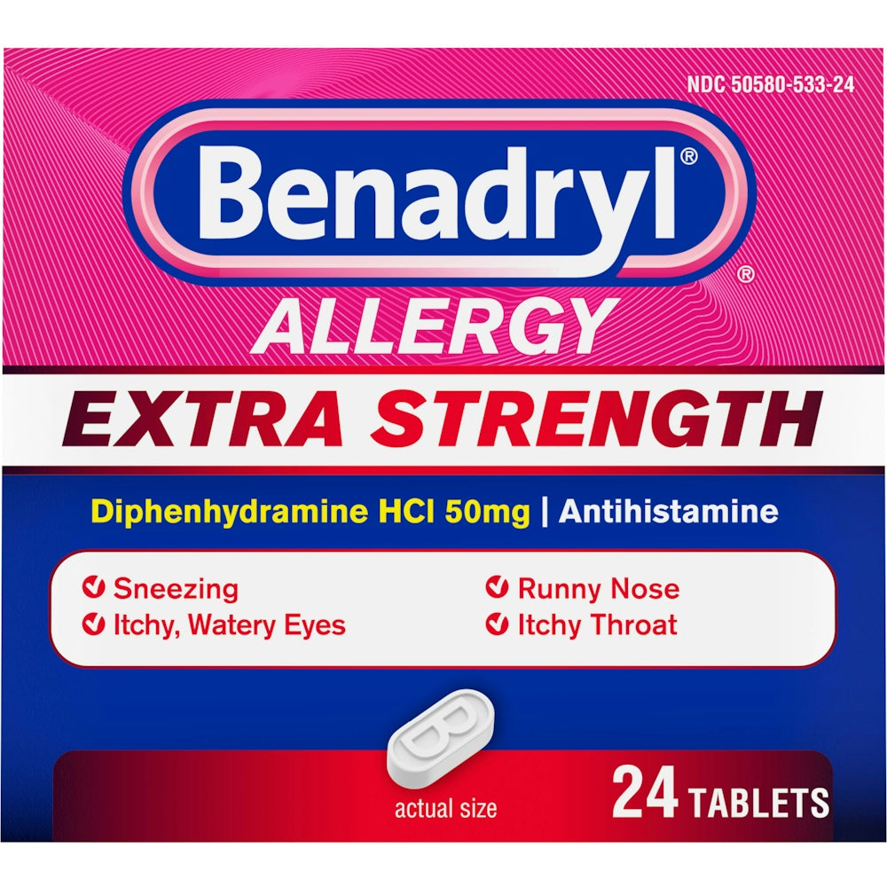 Benadryl Extra Strength Antihistamine Allergy Relief Tablets