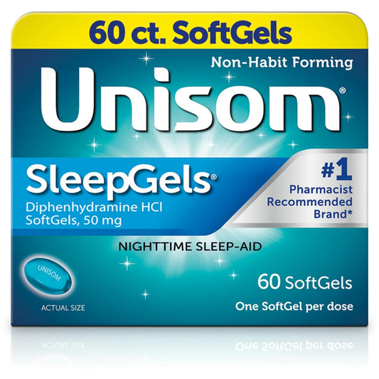 Unisom Nighttime Sleep Aid, 50 Mg, Soft Gels