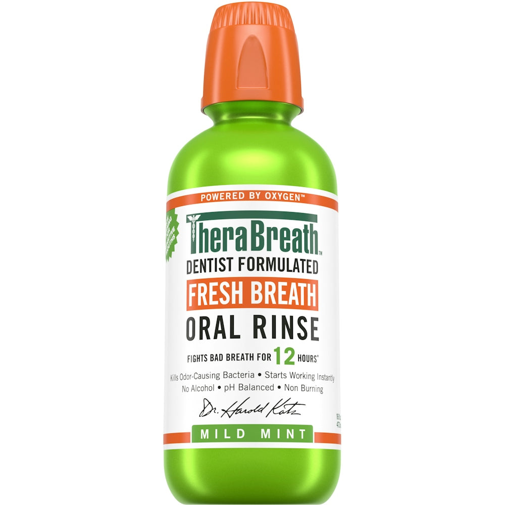 TheraBreath Oral Rinse, Fresh Mild Mint 16 Fl Oz