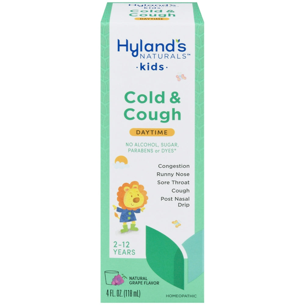 Hyland's Naturals Cold & Cough, Daytime, Kids, Natural Grape Flavor 4 Fl Oz