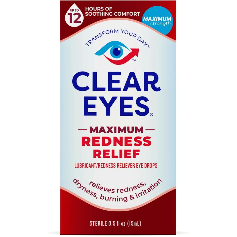 Clear Eyes Maximum Redness Relief Lubricant/Redness Reliever Eye Drops, 0.5 Fl Oz