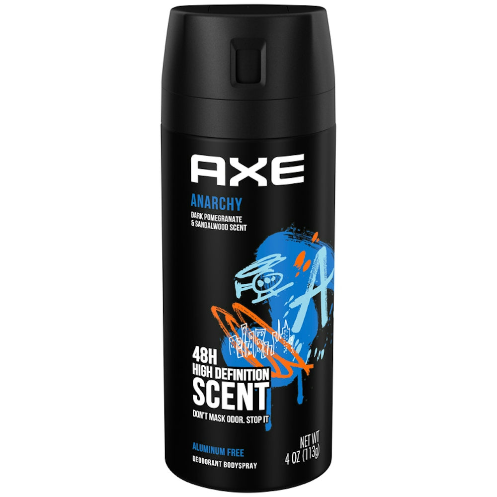 Axe Anarchy 48-Hour High Definition Scent Deodorant Body Spray, Dark Pomegranate & Sandalwood, 4 OZ