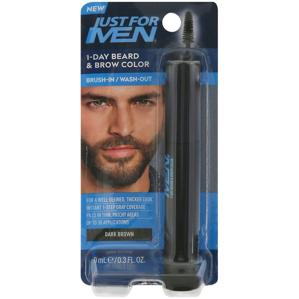 Just For Men Dark Brown 1-Day Beard & Brow Color, 0.3 Fl Oz