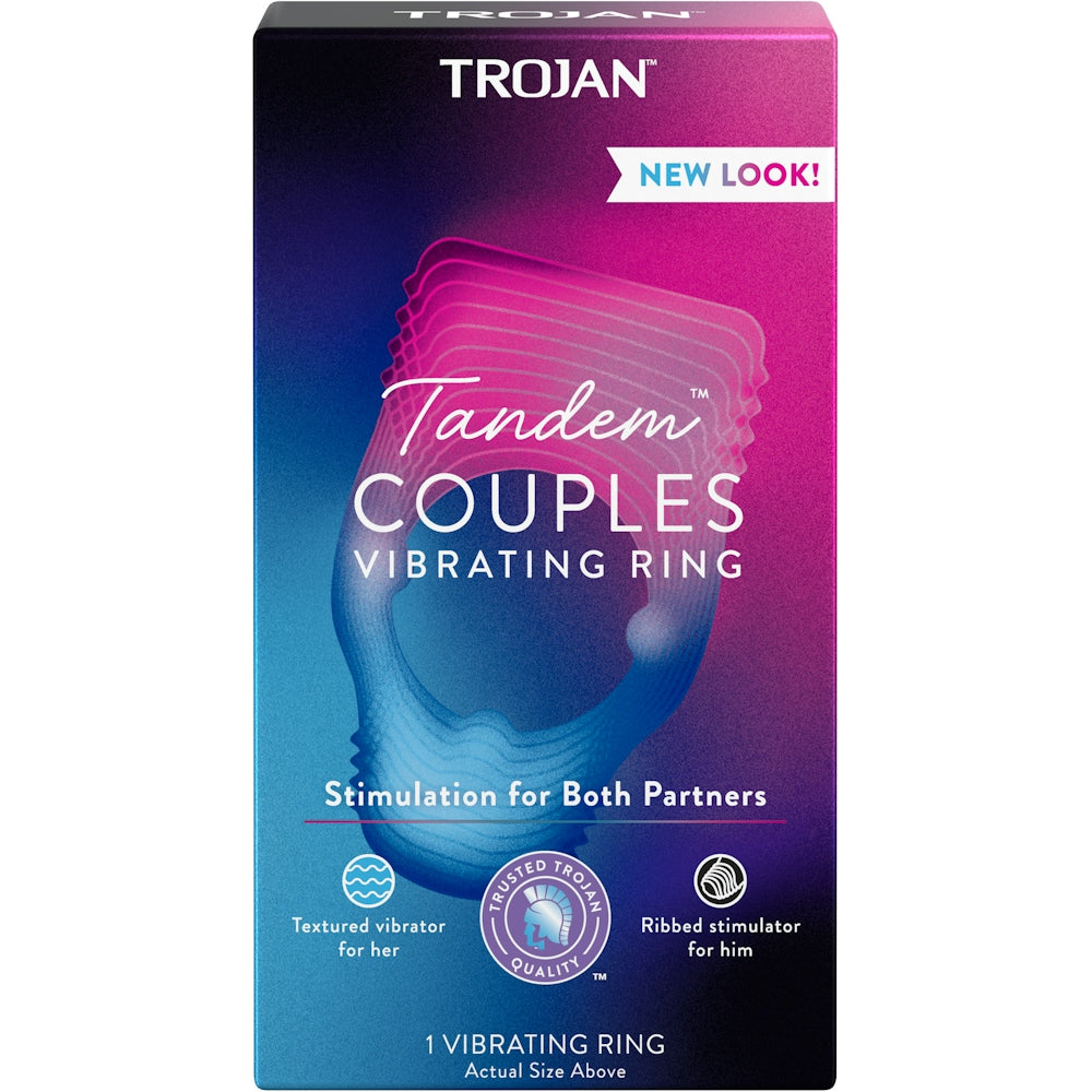 Trojan Vibrations Tandem Couples Vibrating Ring, Personal Massager