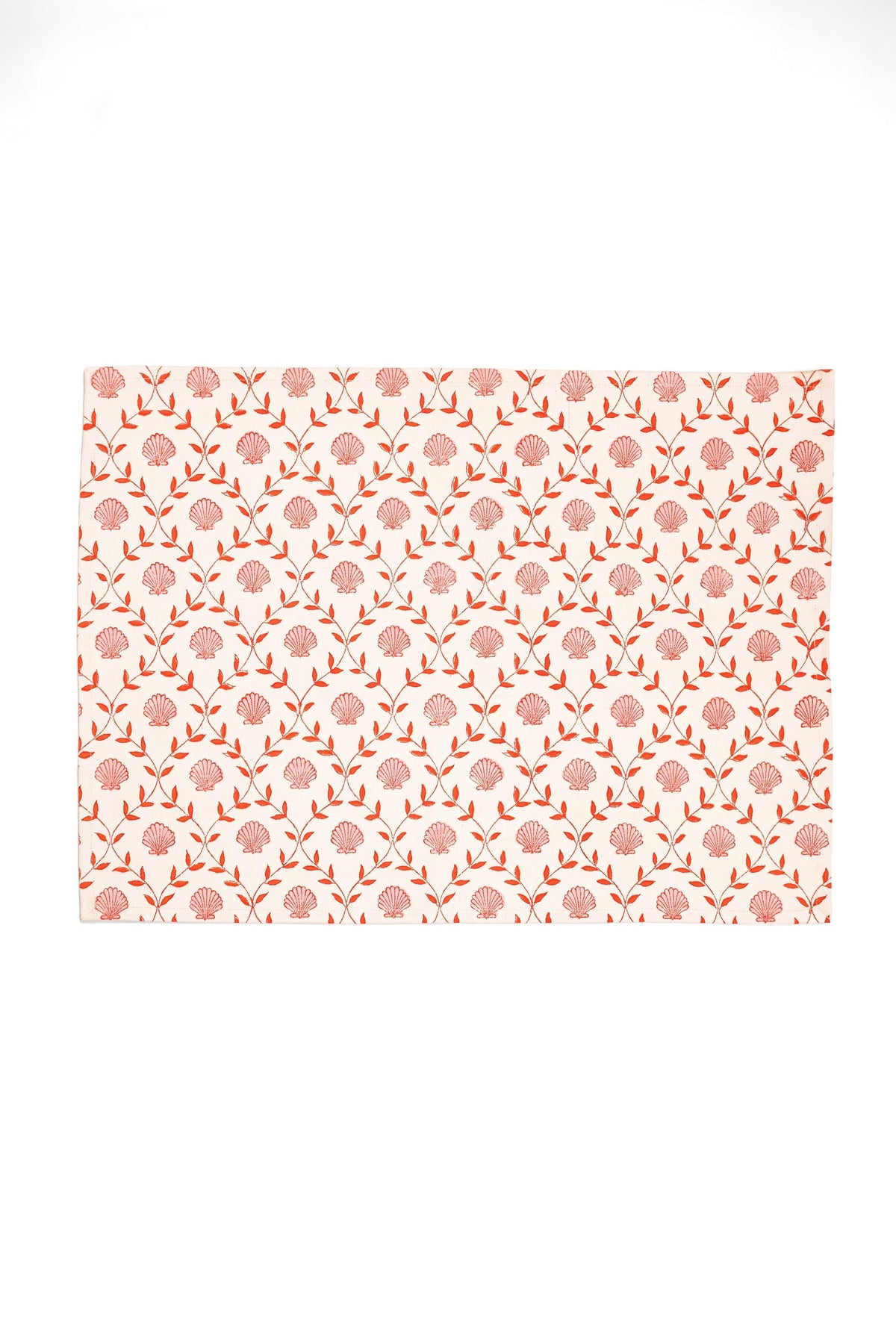Seashell Blockprint Placemat, Set of 2