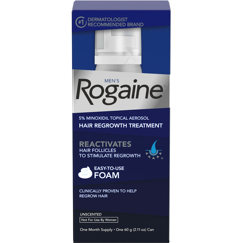 Rogaine Men's Extra Strength 5% Minoxidil Topical Foam Hair Regrowth Treatment 1 Month Supply