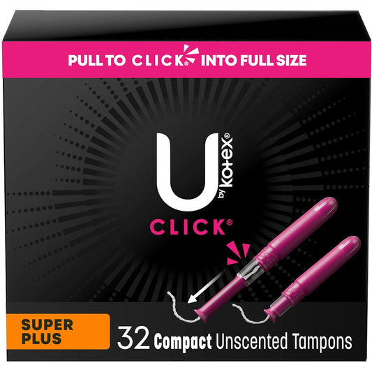 U by Kotex Click Tampons, Compact, Unscented, Super Plus