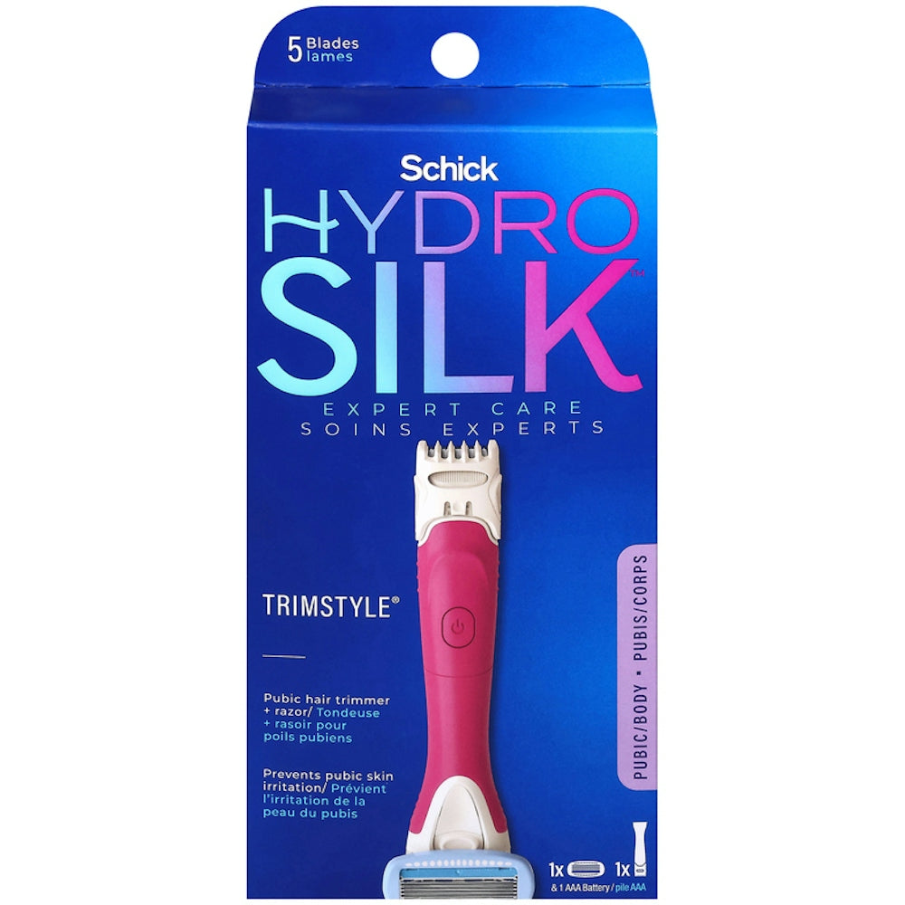 Schick Hydro Silk Trim Style Razor + Bikini Trimmer, Plus 1 Refill