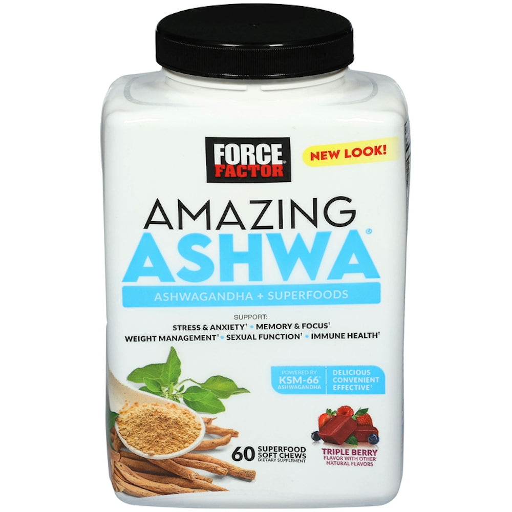 Force Factor Amazing Ashwa Ashwagandha Soft Chews - Triple Berry