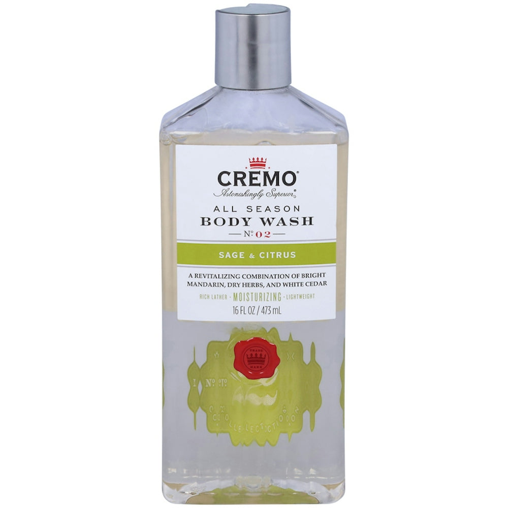 Cremo Body Wash, Sage & Citrus, All Season, No.2 16 Fl Oz
