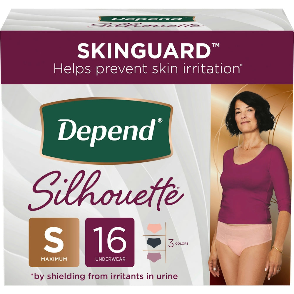 Depend Silhouette Incontinence & Postpartum Underwear For Women - Maximum Absorbency - Pink
