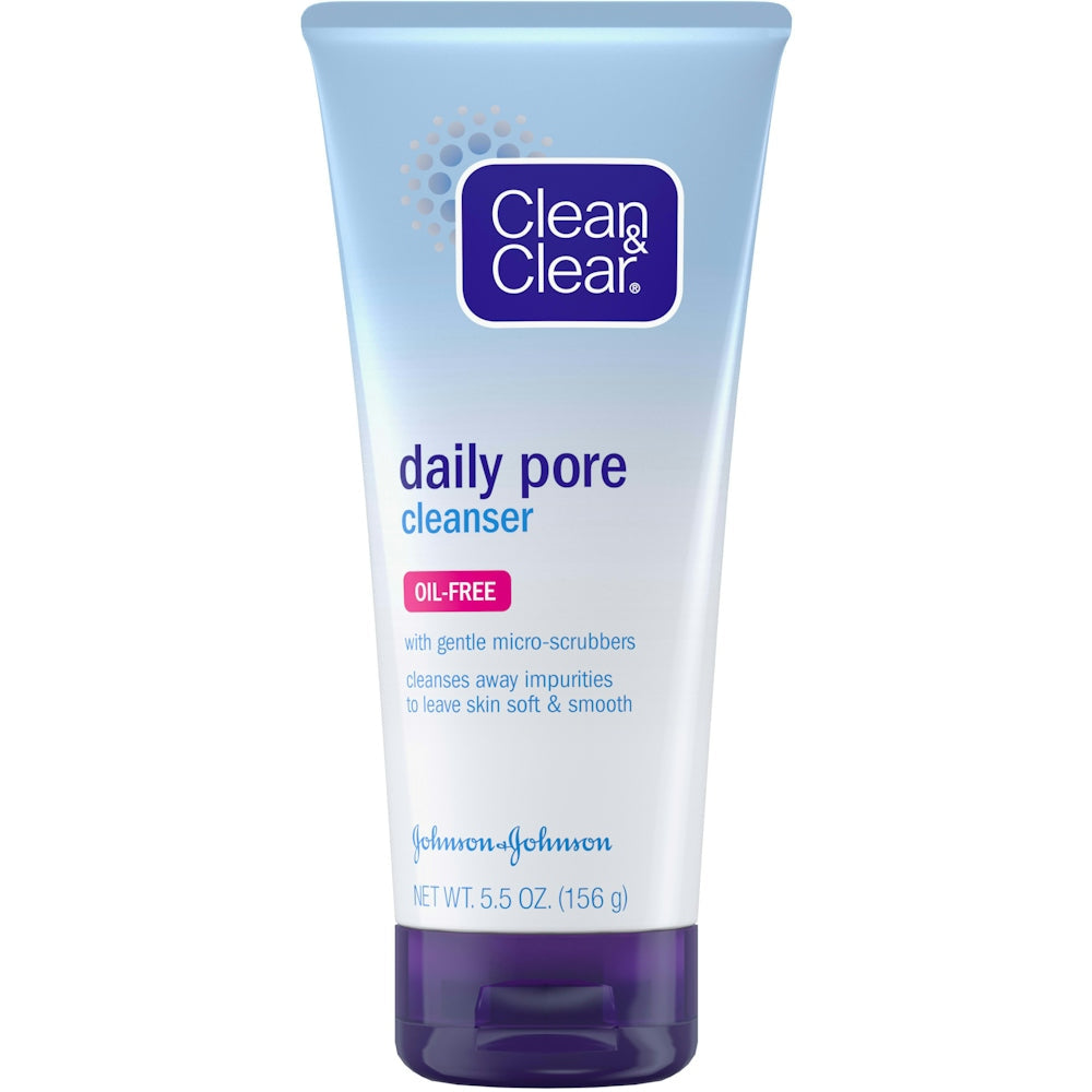 Clean & Clear Oil-Free Daily Pore Facial Cleanser, Refreshing Acne Face Wash Cleanses Away Impurities To Leave Skin Soft Smooth, For Normal, Oily Combinatio