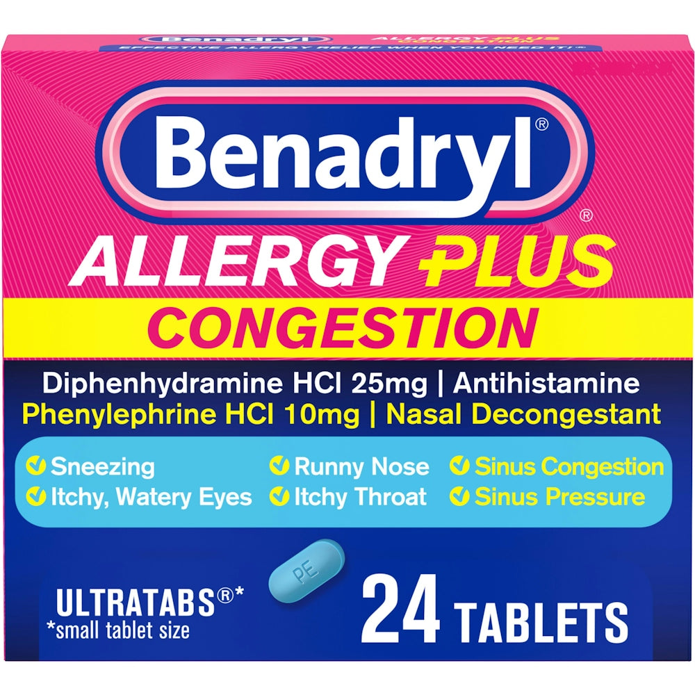 Benadryl Allergy Plus Congestion Ultra Tablets