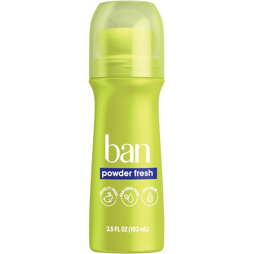Ban Invisible Roll On Powder Fresh Antiperspirant Deodorant 3.5 Fl Oz