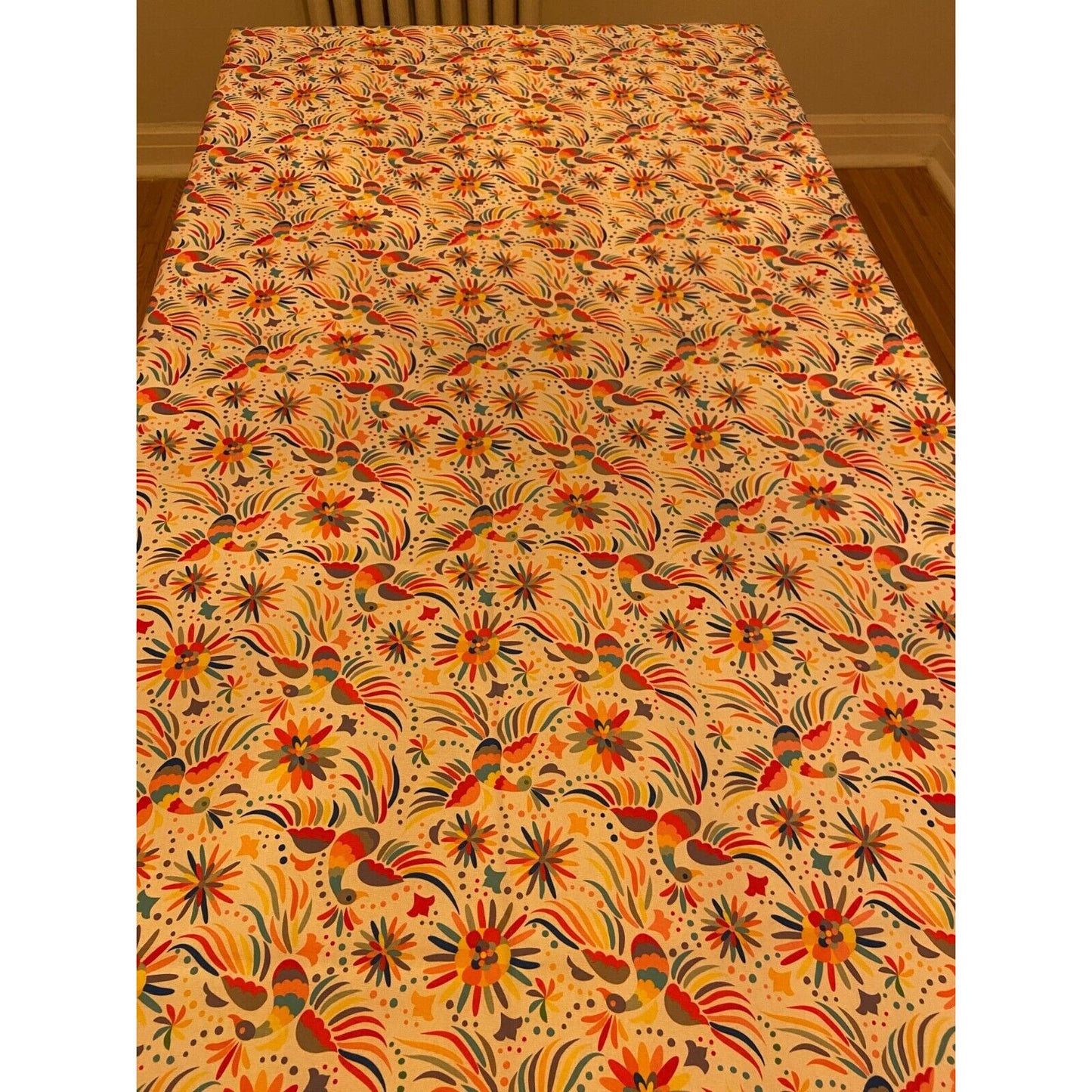 Osadia Handmade White Otomi Print Tablecloth - Yellow Trim - Osadia Concept Store