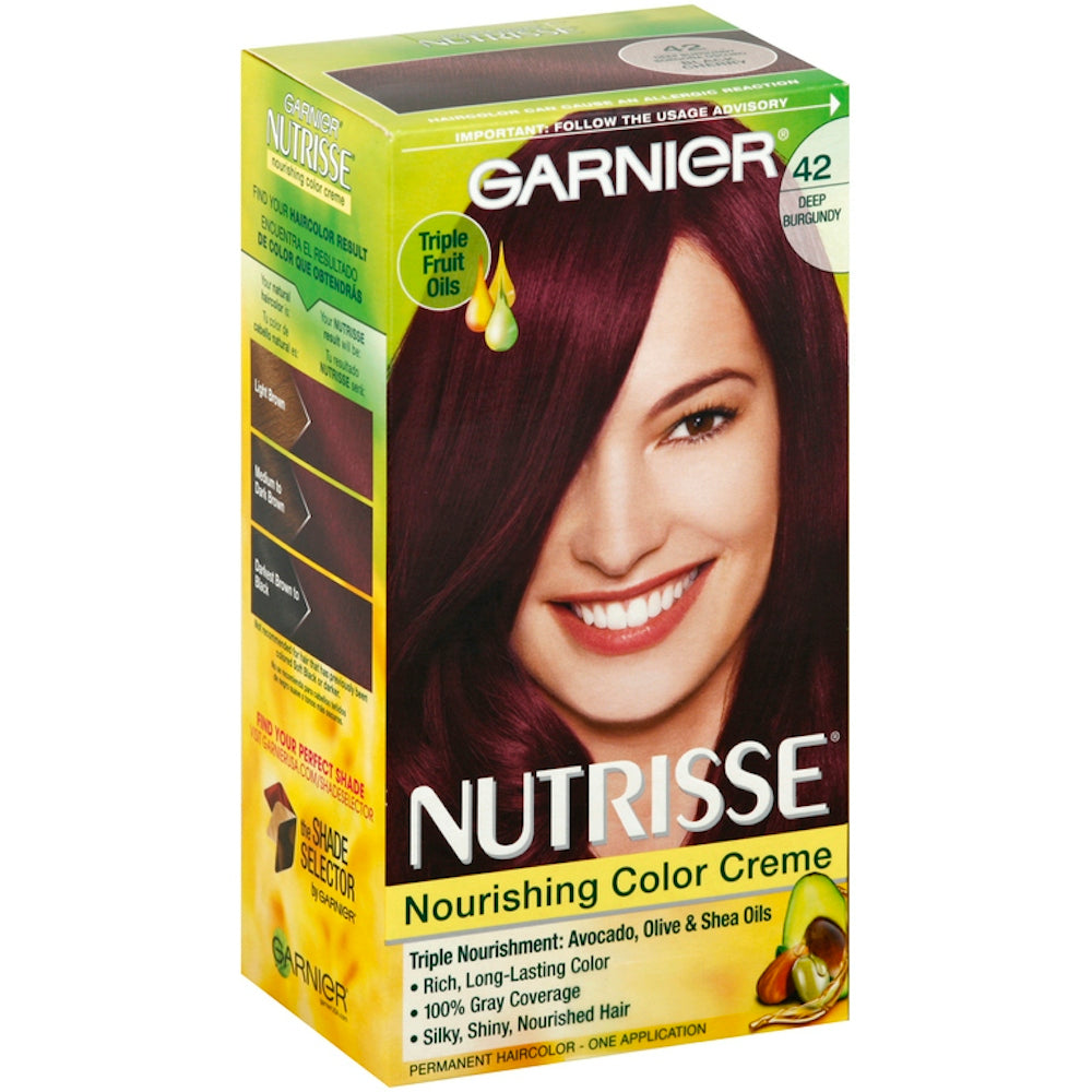 Nutrisse Garnier Hair Color Nourishing Creme, 42 Deep Burgundy,1Ct