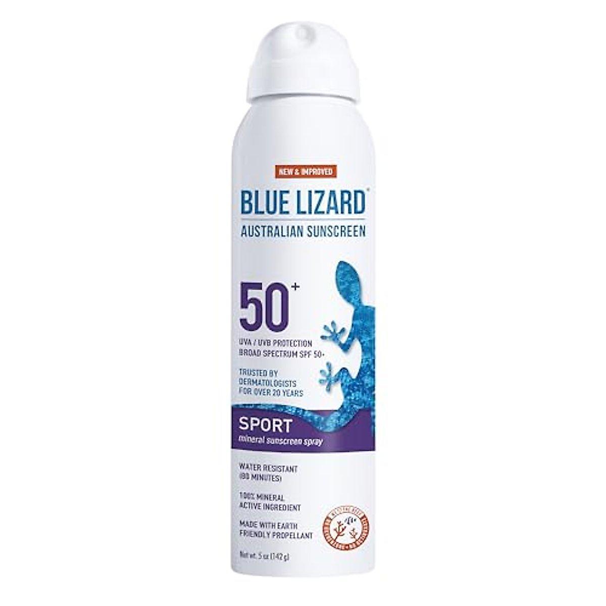Blue Lizard Sport Mineral Sunscreen Spray SPF 50+ 5 Fl Oz