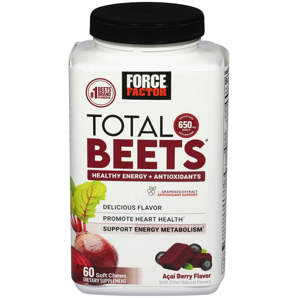 Force Factor Total Beets, Healthy Energy + Antioxidants, Soft Chews, Acai Berry