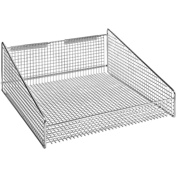 Quantum Storage Systems 17 7/8" X 18" Chrome Partition Wall Hanging Basket 1617HBC