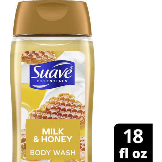 Suave Essentials Gentle Body Wash, Milk & Honey 18 Fl Oz