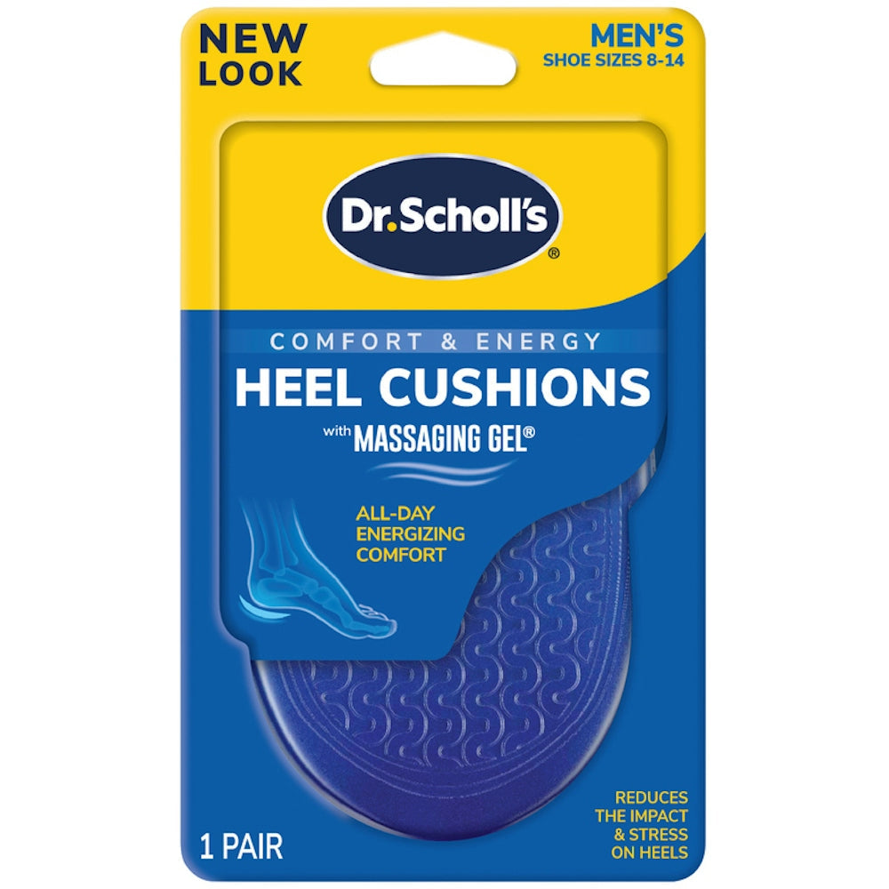 Dr. Scholl's Heel Cushions, Comfort, Massaging Gel, Advanced, Men, Sizes 8 13