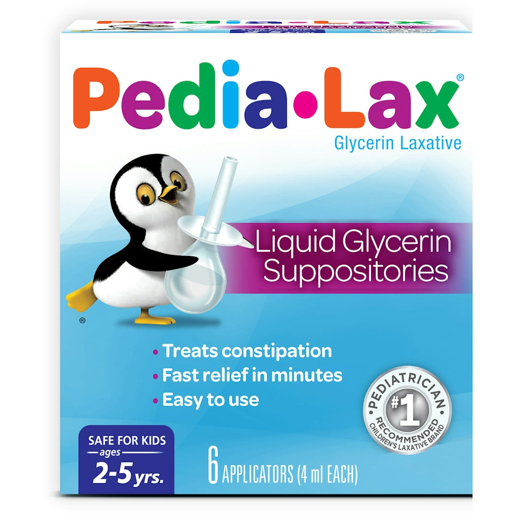 Pedia-lax Laxative Liquid Glycerin Suppositories For Kids - Ages 2-5 - 6ct