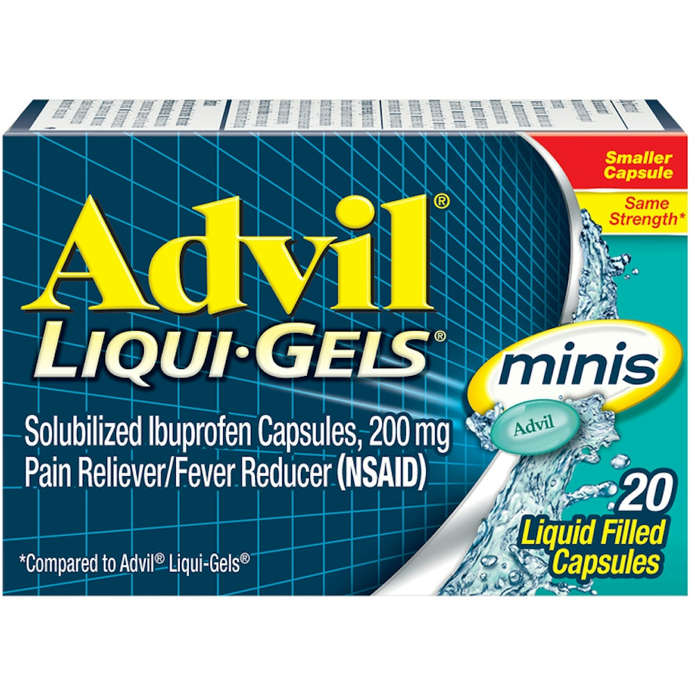 Advil Pain Reliever/Fever Reducer, 200 Mg, Liquid Filled Capsules, Minis