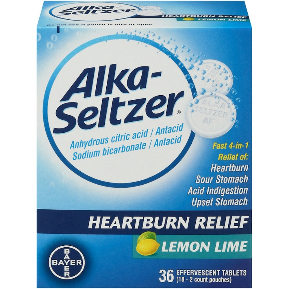 Alka-Seltzer Heartburn Relief, Lemon Lime, Effervescent Tablets